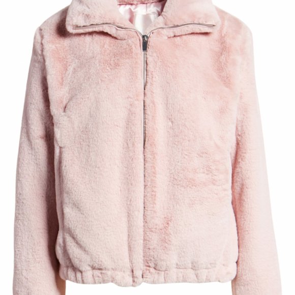 SOLD! Rachel Parcell Fur Bomber Jacket in Pink - Picture 6 of 7